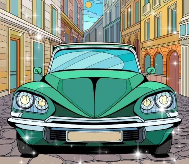 Грозный и сердитый взгляд у этой машинки