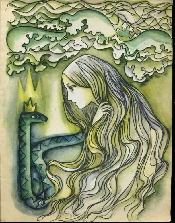 Иллюстрация к сказке «Ель королева ужей» А. Склютаускайте