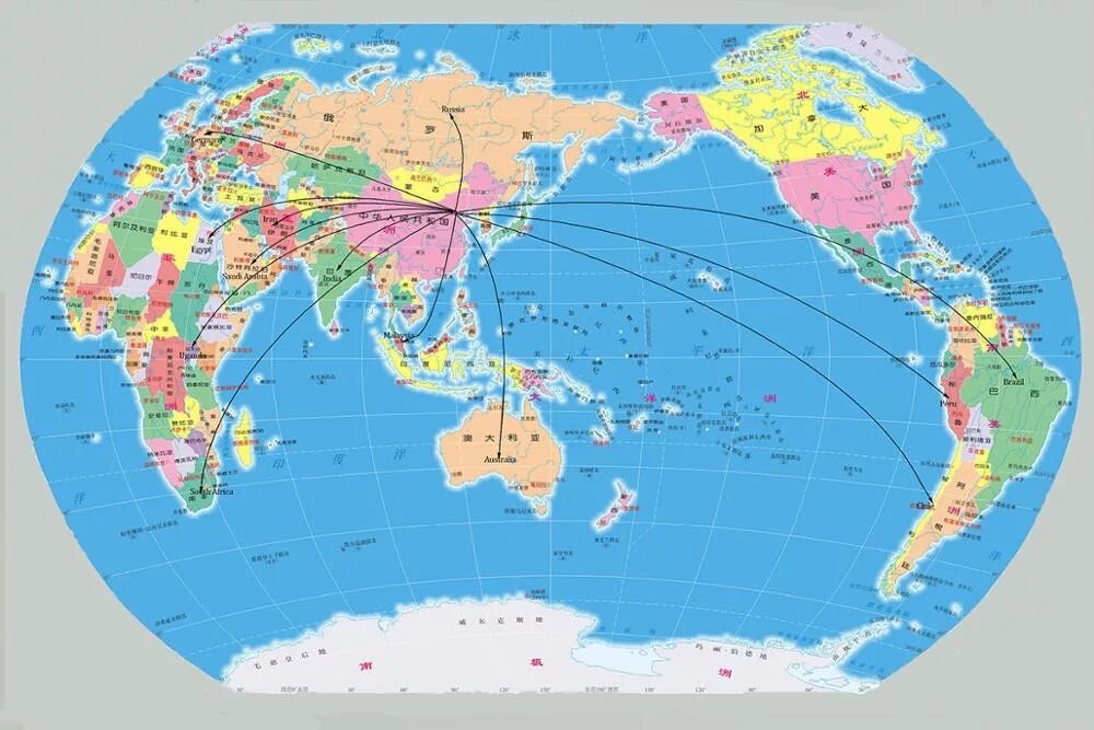 Да, так выглядит китайская версия карты мира