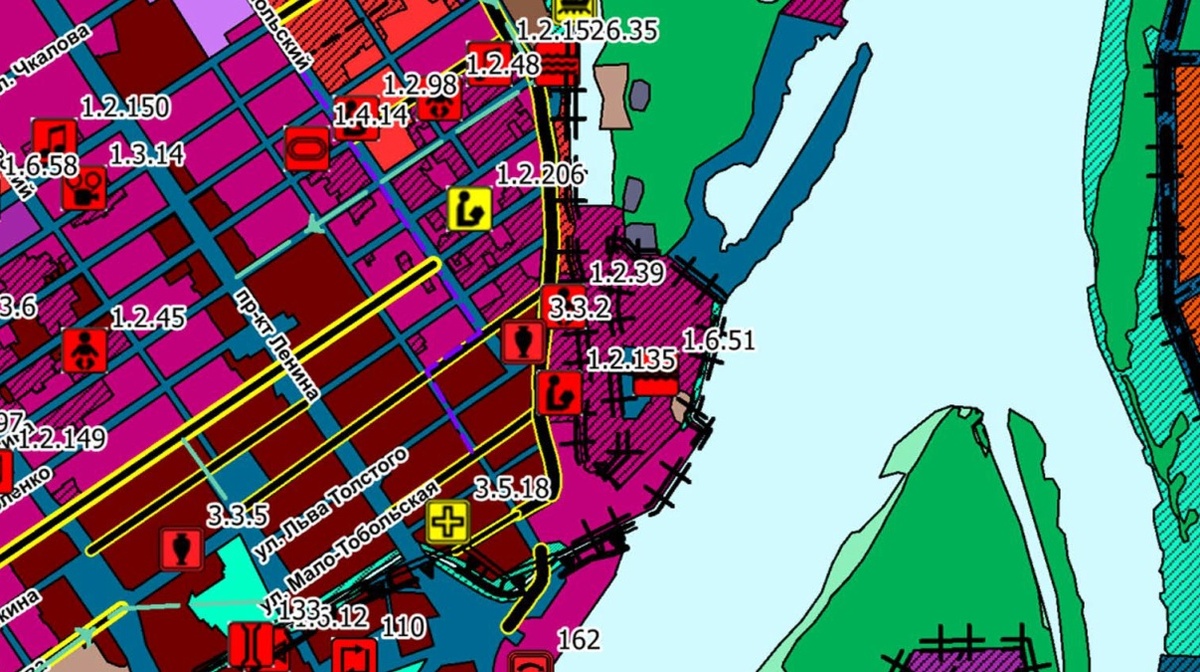 Фрагмент генплана Барнаула