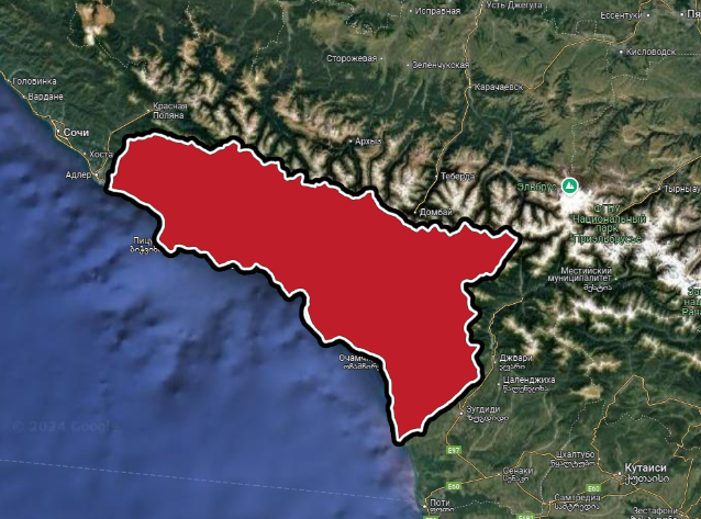 Современная Абхазия на карте