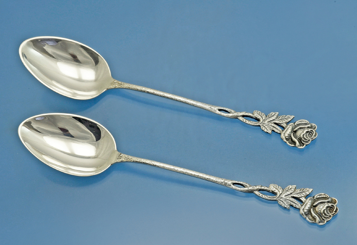 Чайные ложки, серебро 800 пробы. Фотография автора