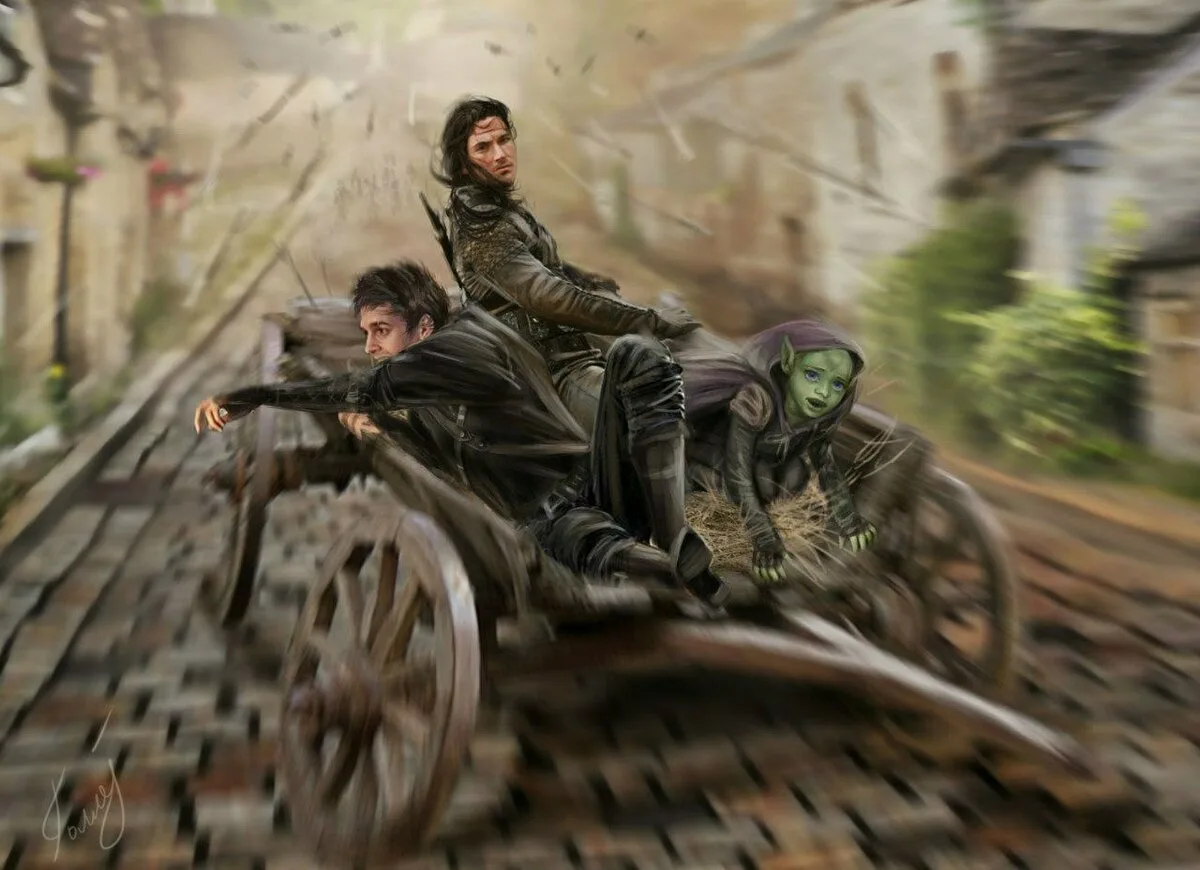 Гаррет, Угорь и Кли-Кли - герои "Хроник Сиалы" (арт hdmulty.ru).