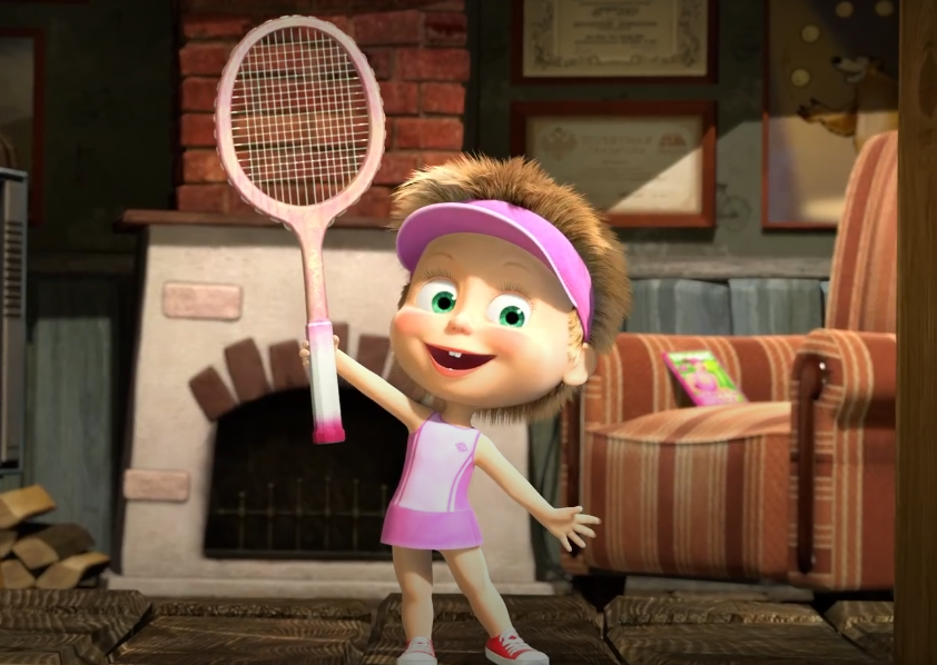 Кадр из мультфильма Маша и Медведь Готовимся стать чемпионами