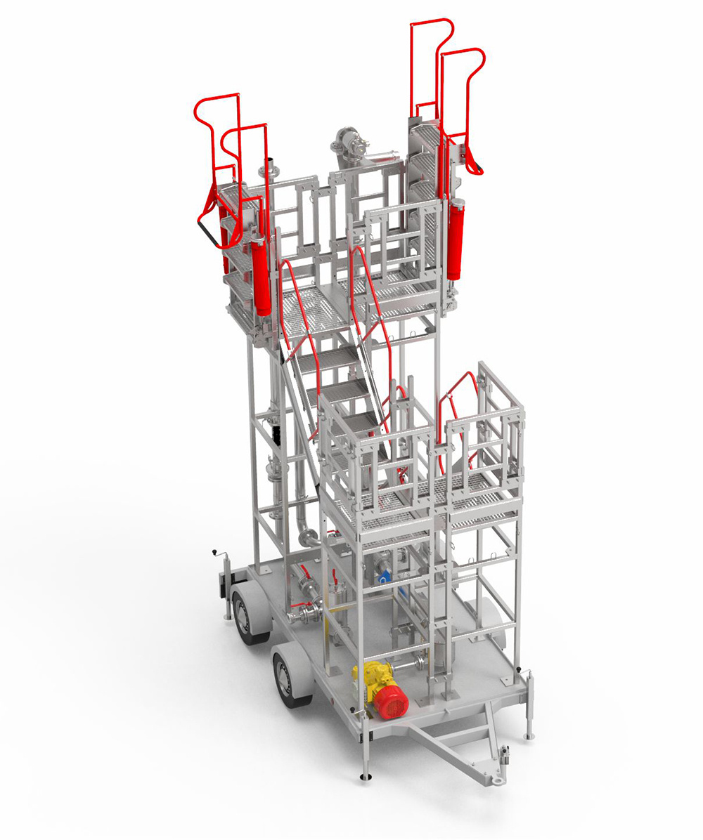 Комбинированная передвижная перегрузочная установка из ж/д цистерн в автоцистерны