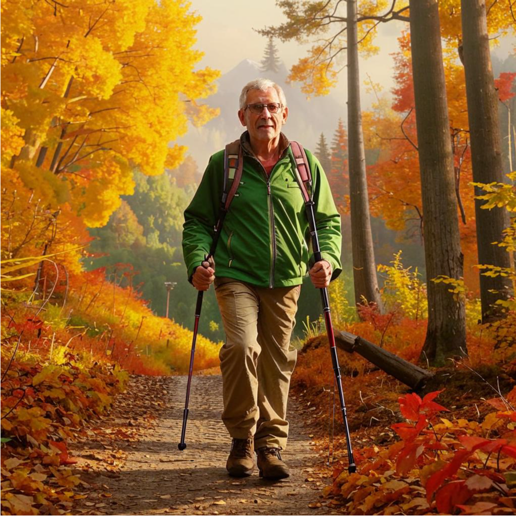 Проводник Рональд О`Коннел на лесной тропе перед переходом через границу. Создано нейросетью Кандинский.   