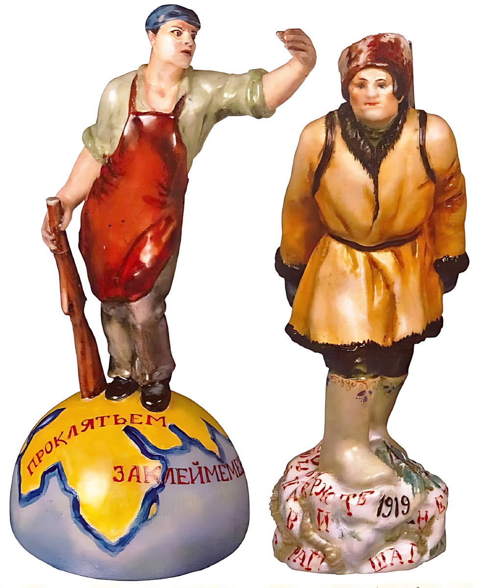 "Клич с Востока"  пресс-папье к чернильнице ,  модель Н.Я. Данько 1920 г.г, "Партизан в походе" модель Н.Я. Данько 1919 г.г