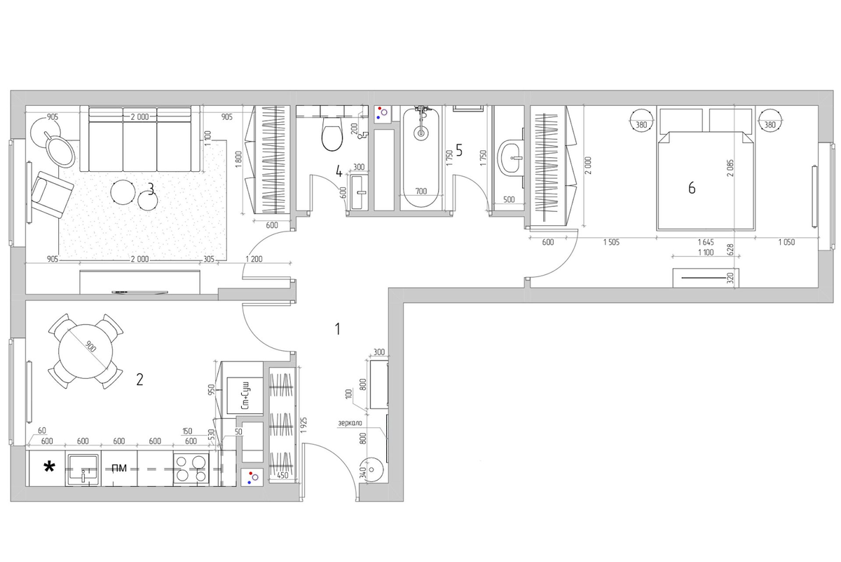 Планировочное решение и расстановка мебели