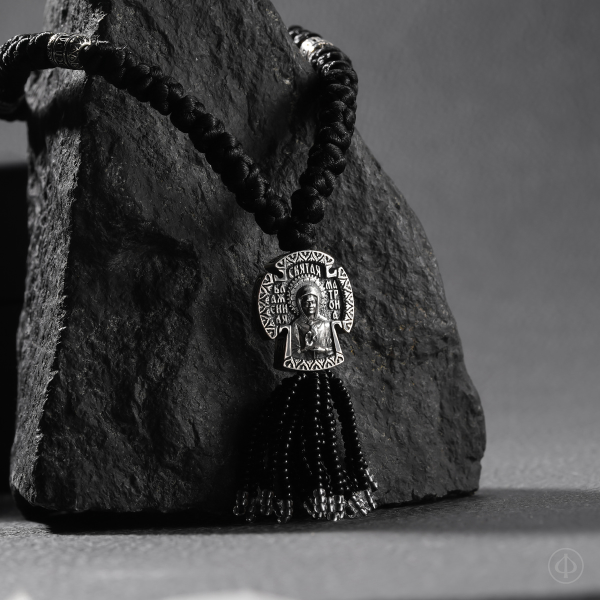 Чётки со вставками из серебра на 50 узелков, 001