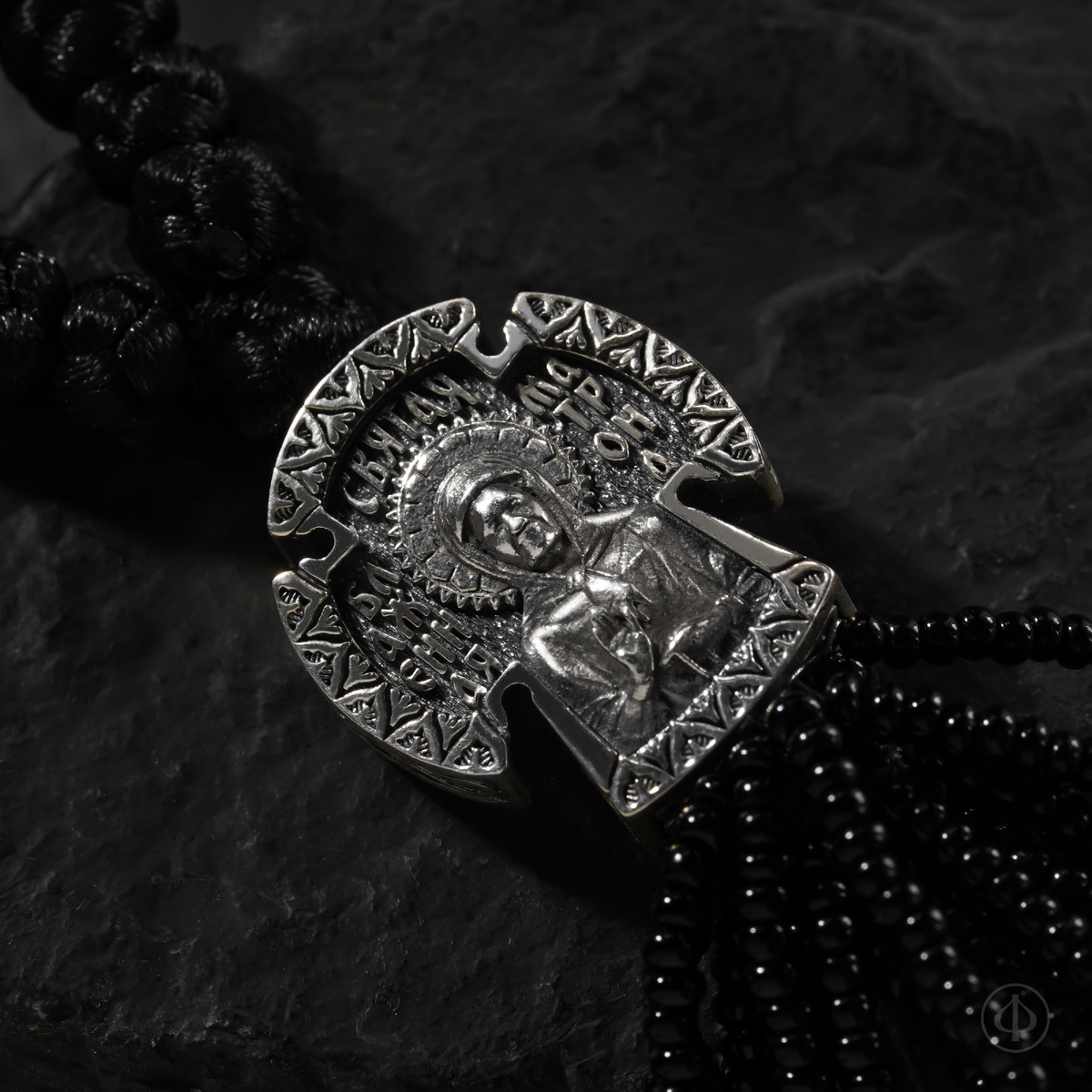 Чётки со вставками из серебра на 50 узелков, 001