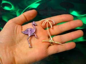 Фламинго и пальма из стекла