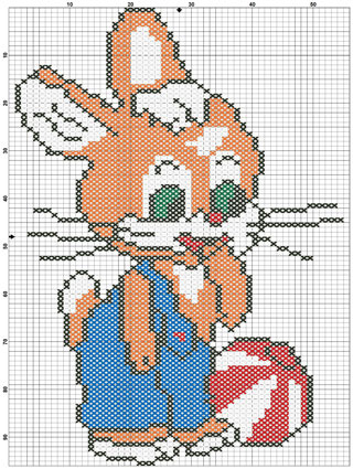 Размер 54 на 96 стежков, цветов 6