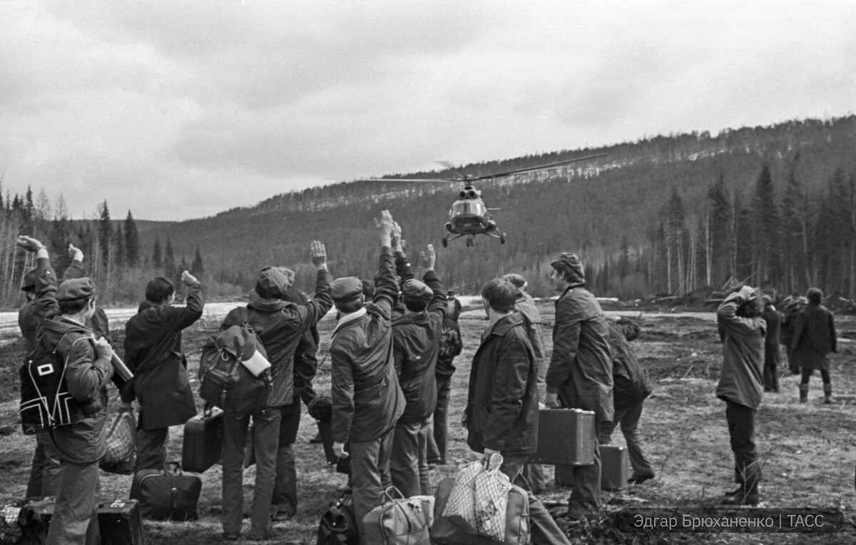 Эдган Брюханенко ТАСС: Строители Байкало-Амурской магистрали 