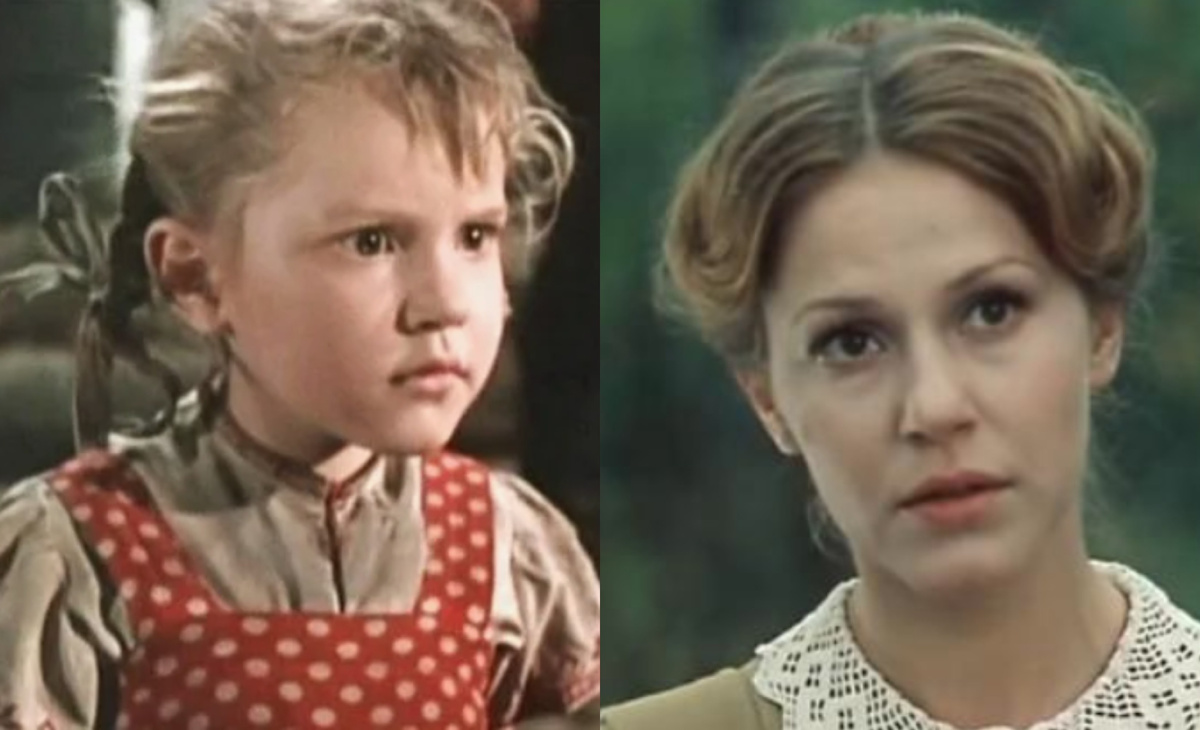 на фото Анна Каменкова в детстве и в молодости