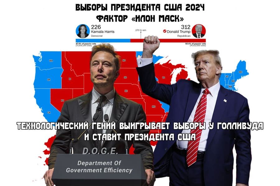    Фактор «Илон Маск» - технологический гений выиграл выборы у Голливуда и поставил Президента США.