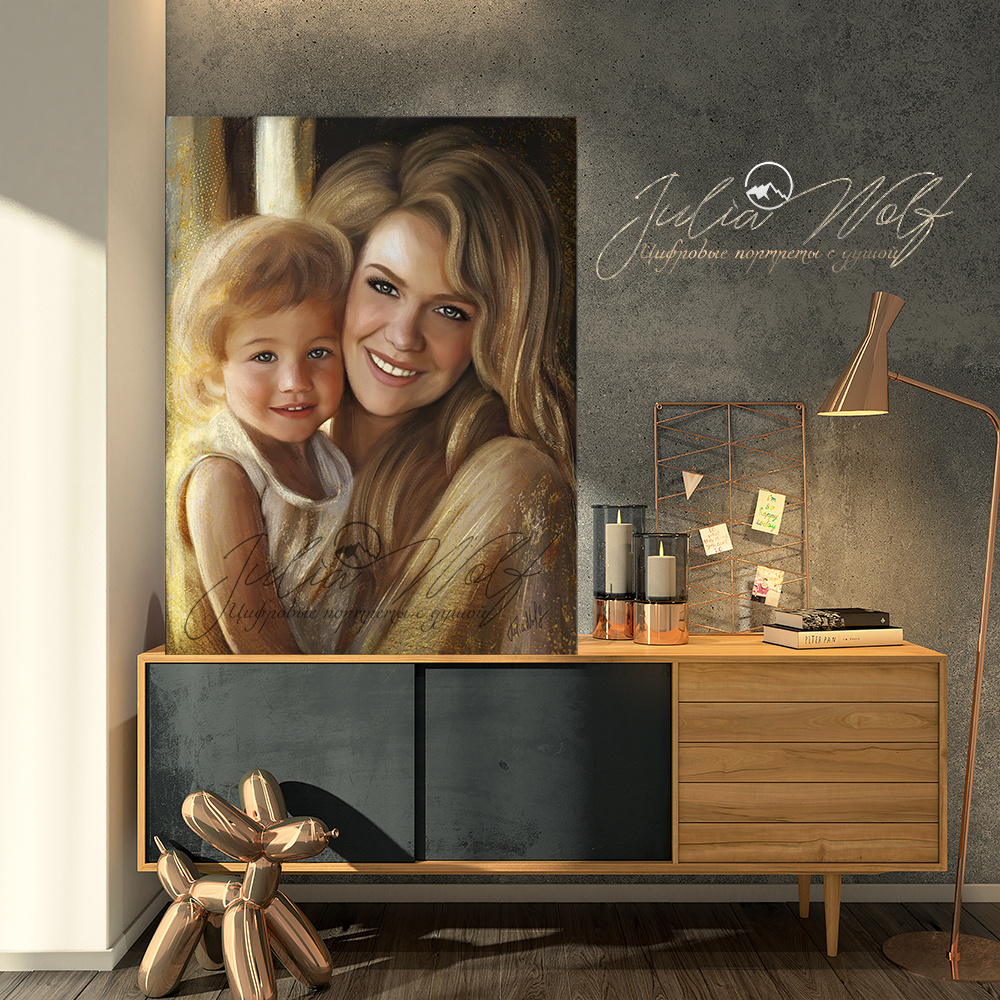 Женский портрет с ребенком ко Дню Матери