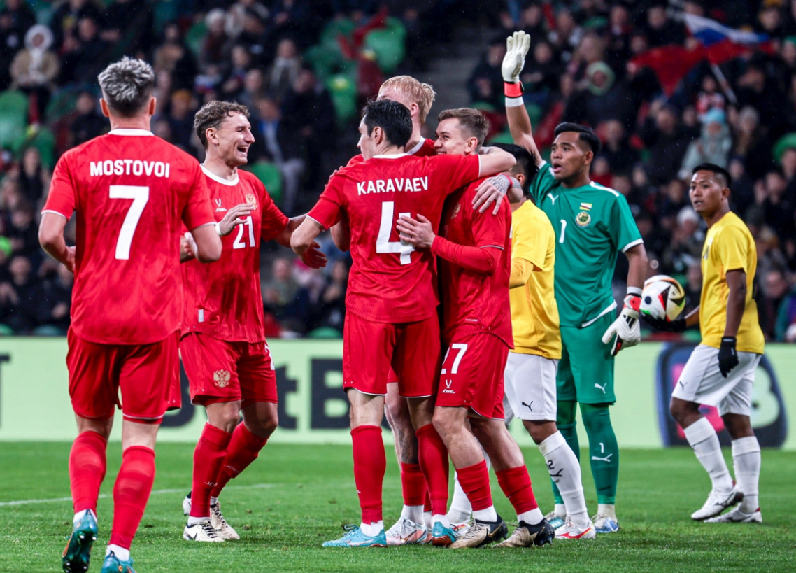 Россия забила Брунею рекордные 11 мячей. Фото: РФС