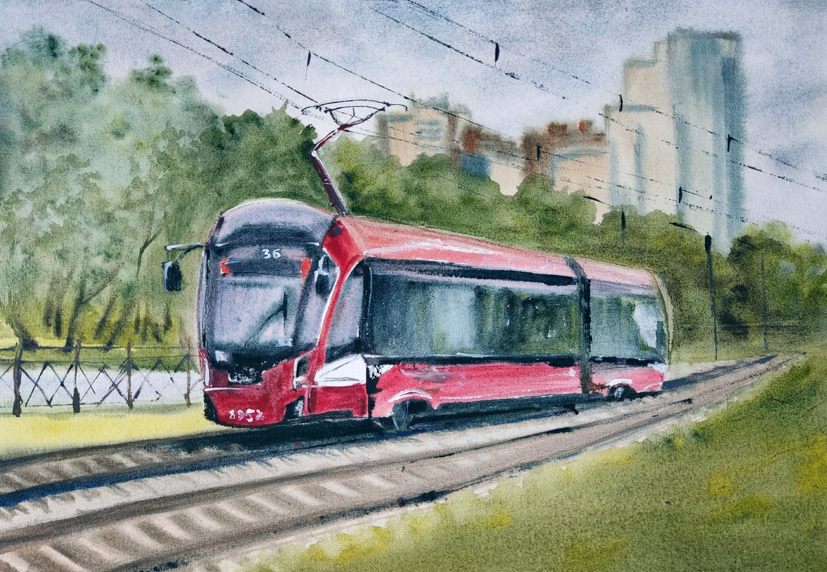 Артемьева Анна. По дороге в Стрельну. 31-41 акварель