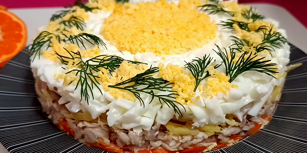 ✨ Салат "Мимоза" со скумбрией горячего копчения. Салат на праздничный стол