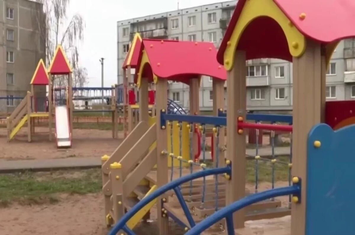    Два детских игровых комплекса установили в Пыталово в рамках нацпроекта