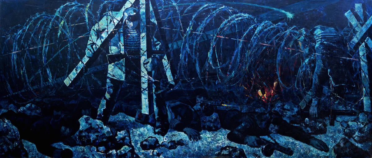 Иллюстрация — картина «Подвиг старшины Лысенко»