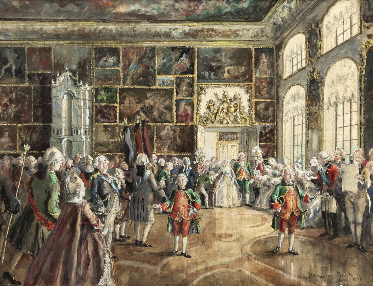 Выход императрицы Екатерины II. Художник А.Н. Бенуа