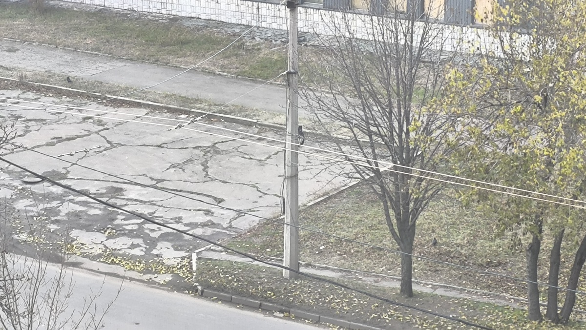 Красные троллейбусные провода