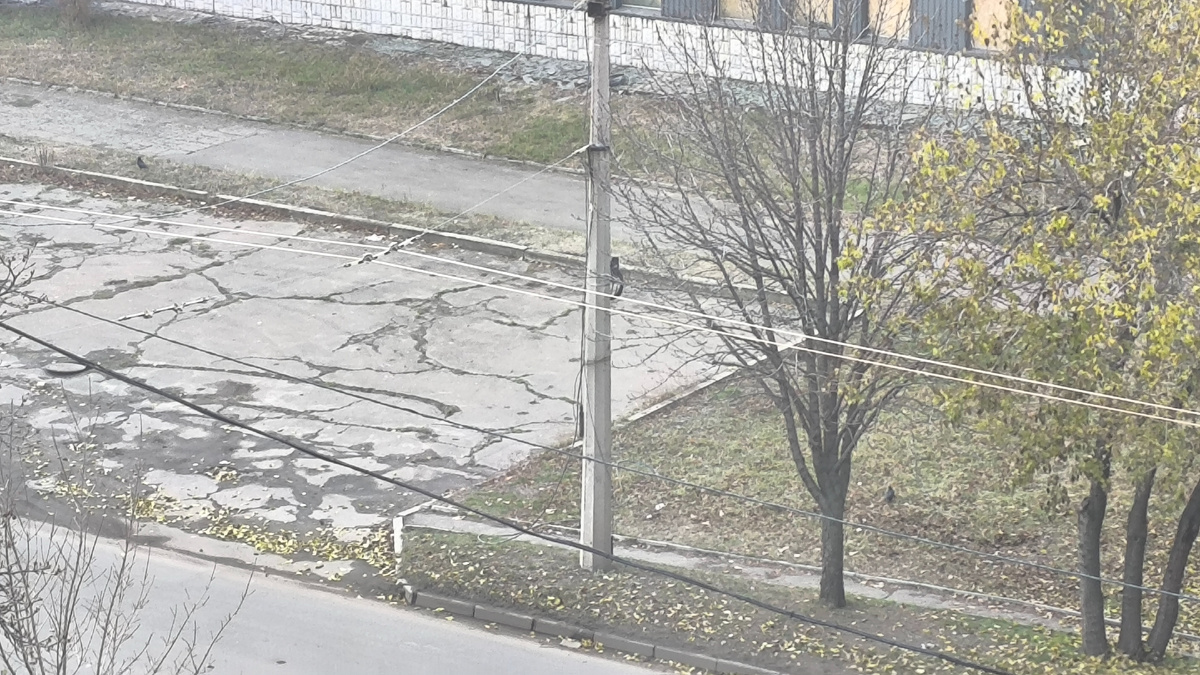 Красные троллейбусные провода