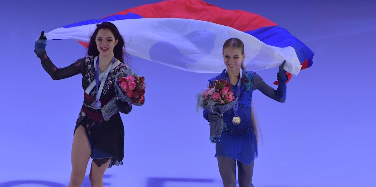 Евгения Медведева и Александра Трусова. Фото: GLOBAL LOOK PRESS