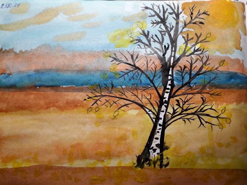 Рисуем с Лёлей. 2024 г. Фотография из личного архива