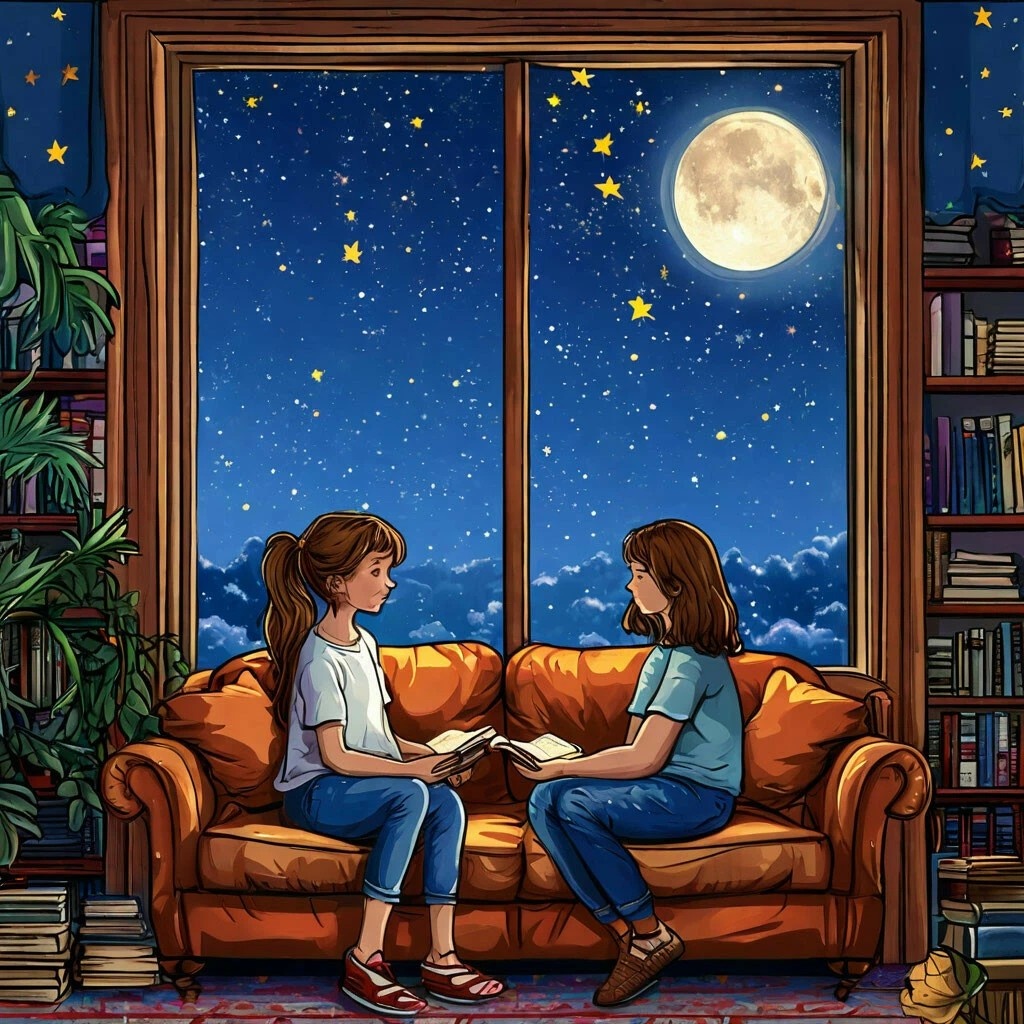 Создано нейросетью. Примерно так же мы сидим в комнате с книгами.