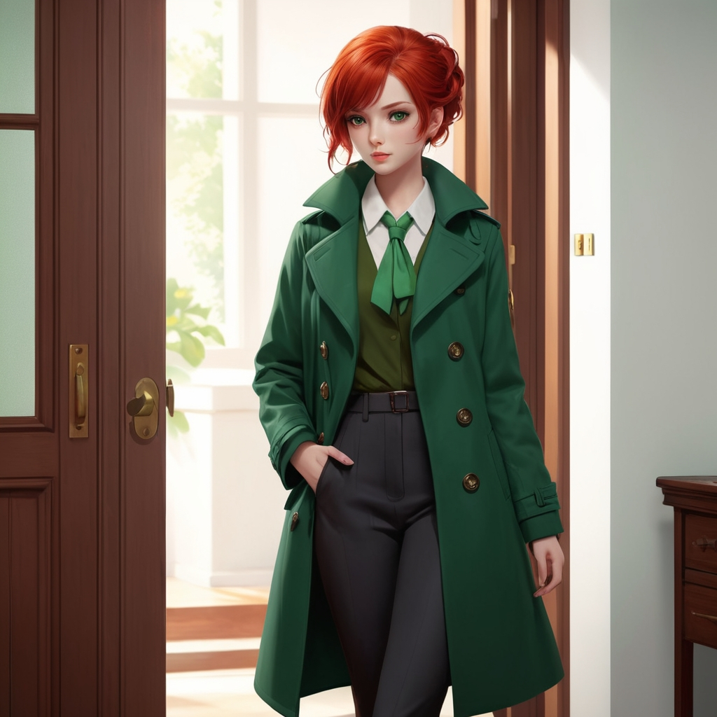  Рыжие волосы спускались на плечи, а глаза светились изумрудным цветом