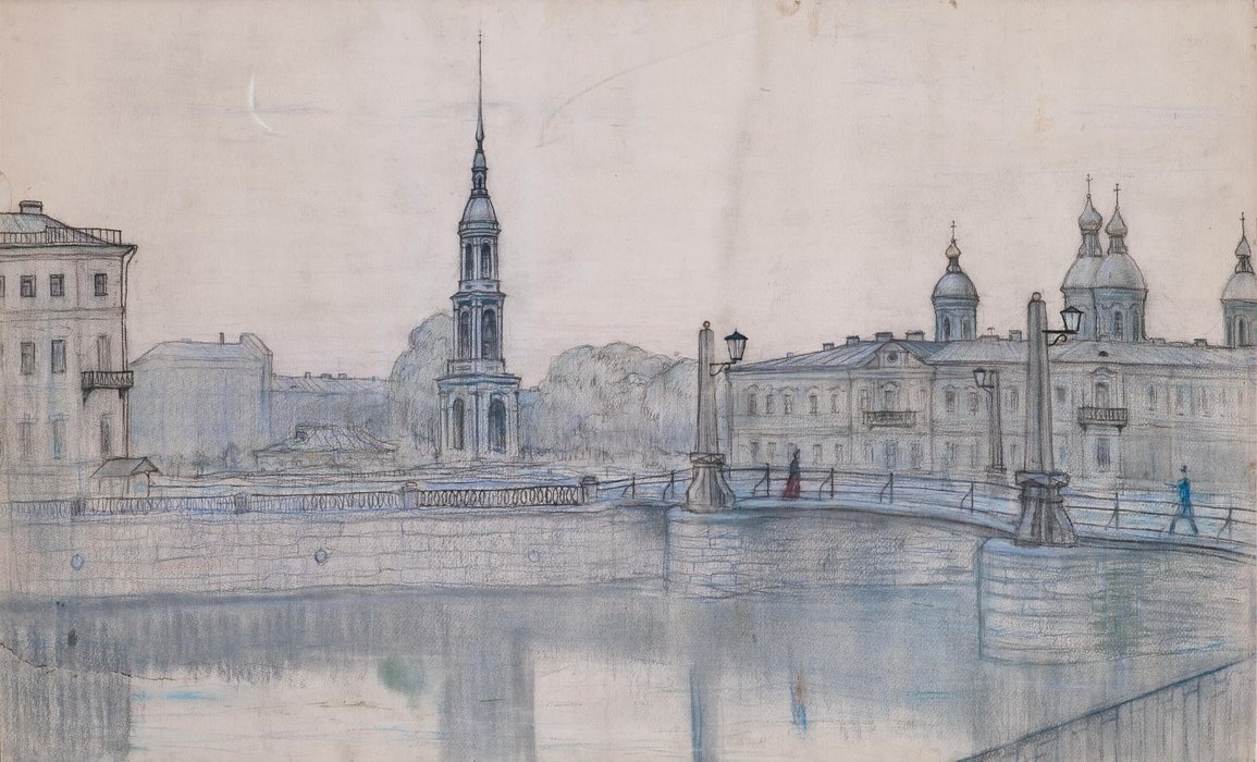 Иллюстрация И.С. Глазунова к повести "Белые ночи"