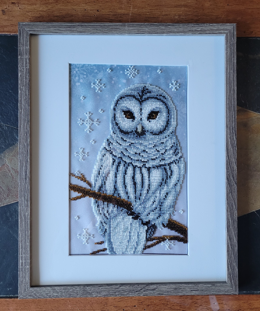 Nova sloboda, Снежная сова, частичная вышивка бисером