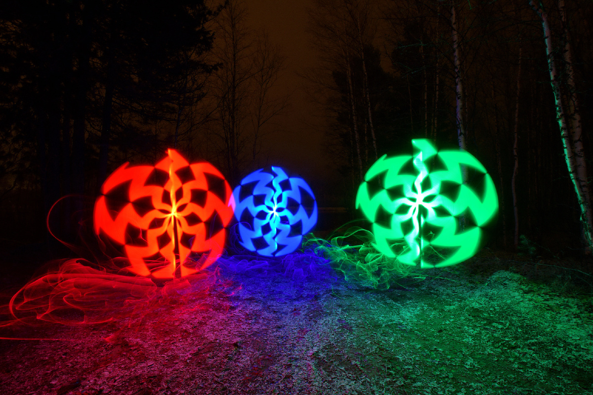 Фризлайт. Разноцветные световые круги