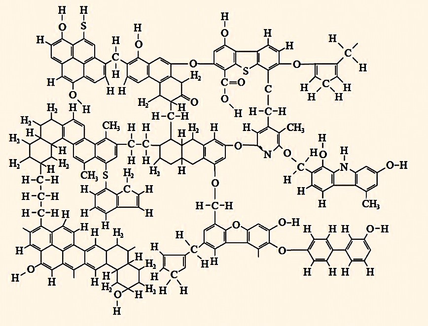 Фрагмент структуры угля (общий).