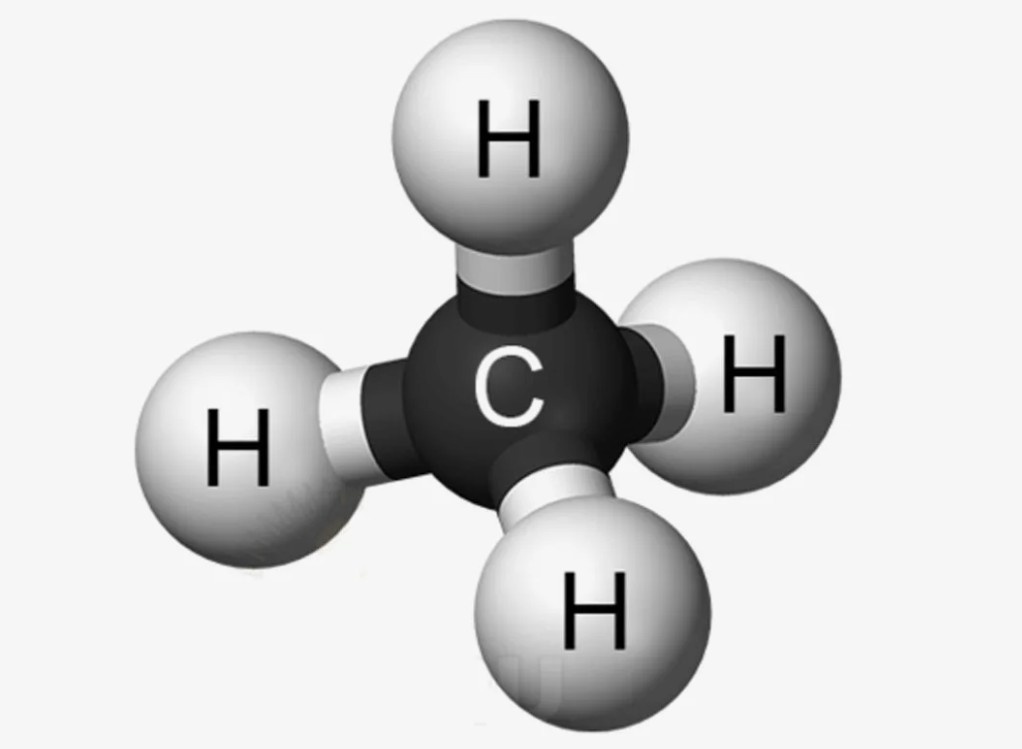 В молекуле метана 4 атома водорода и один углерода.