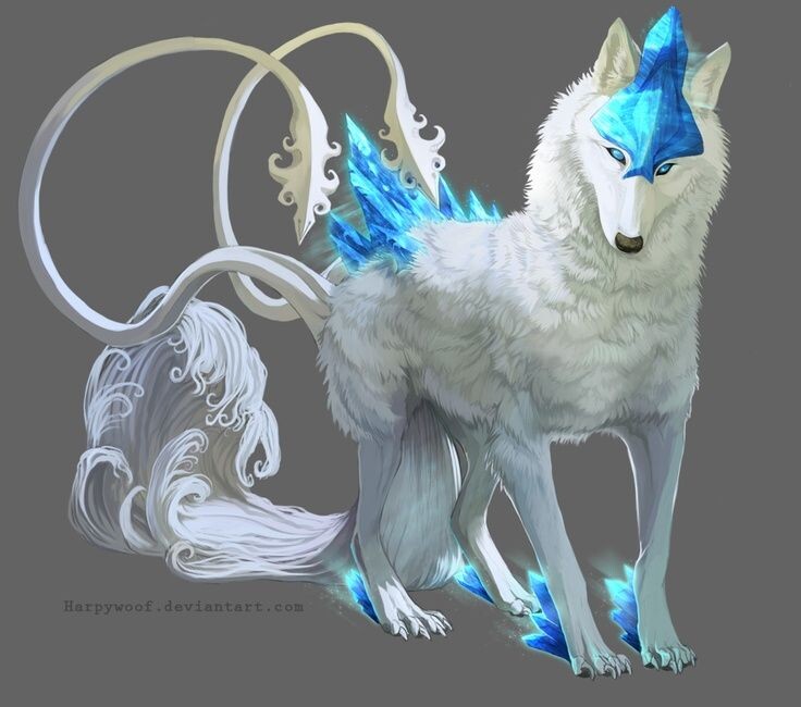Белый ледяной волк - полудракон