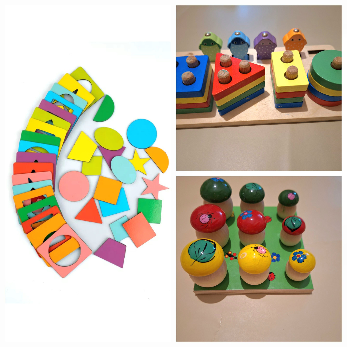 Досочки Сегена, грибочки на полянке,магнитная рыбалка с геометрическими фигурками