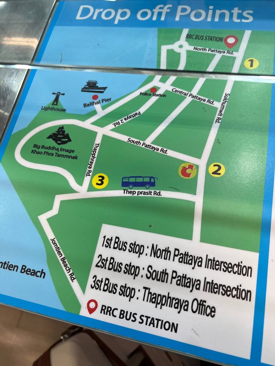 Карта автобусов. Мы ехали на остановка под номером 1