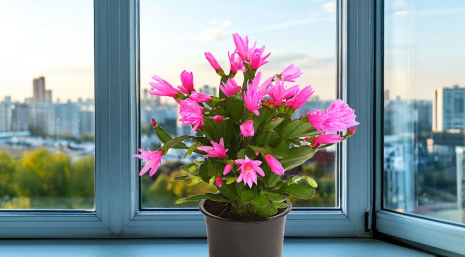 Декабрист, также известный как рождественский кактус, — это популярное комнатное растение с плоскими разветвлёнными стеблями, состоящими из множества плоских члеников с 2–4 зубцами по краям.