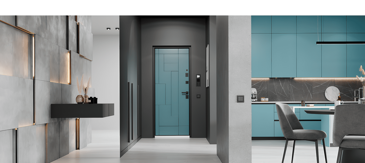 Дверь Ultimatum-M Volume цвет ЛКП Бирюза от фабрики TOREX