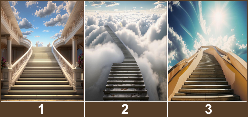 Выберите одну из трёх лестниц