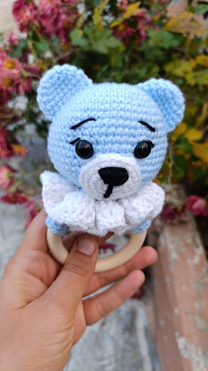 Медвежонок погремушка крючком 