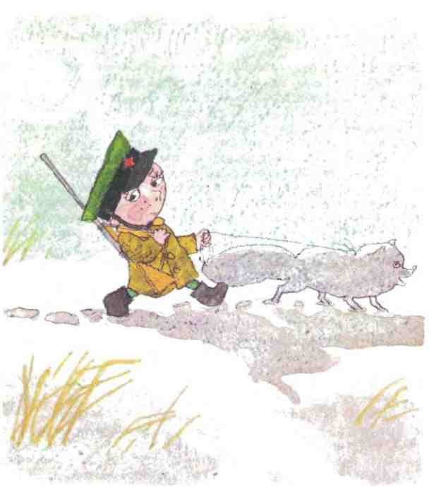 Дошкольник Серпокрылов ведет Наполеона на Север. Иллюстрация Дмитрия Трубина (источник фото: https://a.d-cd.net/d63f20es-1920.jpg)