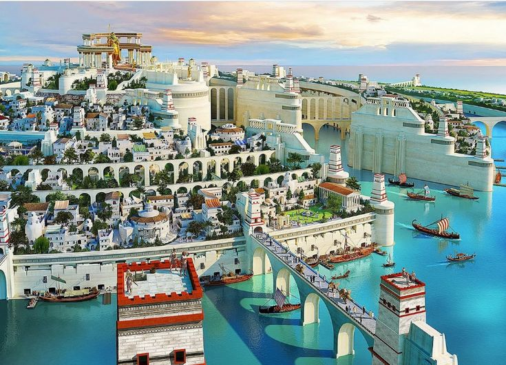 Атлантида. Рисунок художника. 