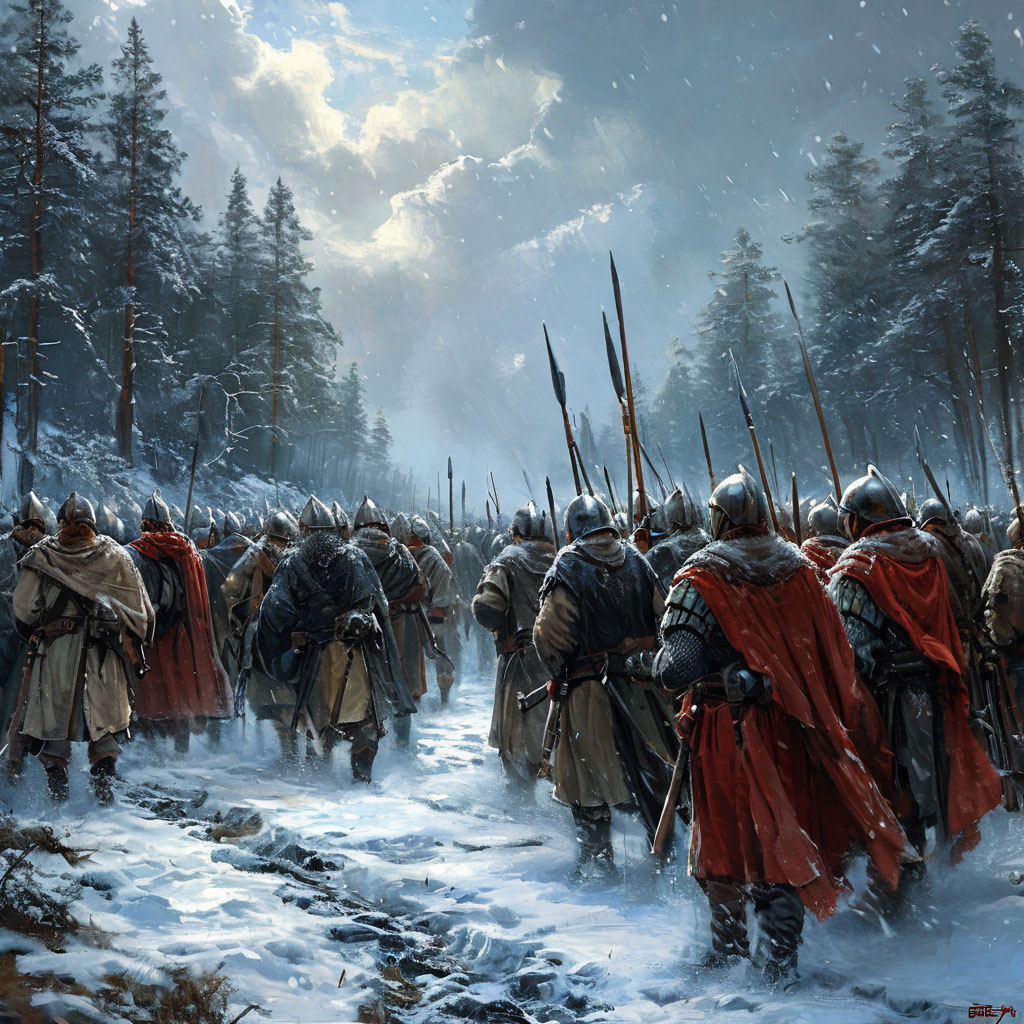 Битва на Чудском озере глазами ИИ.