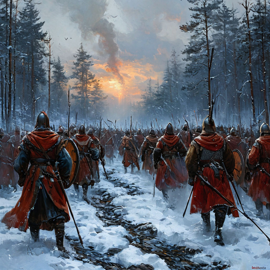 Битва на Чудском озере глазами ИИ.