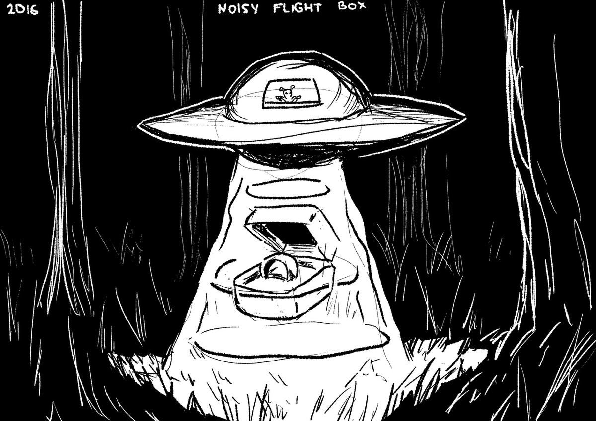 Рисунок Маринетт Мортем "Инопланетное обручальное кольцо: noisy flight box"
