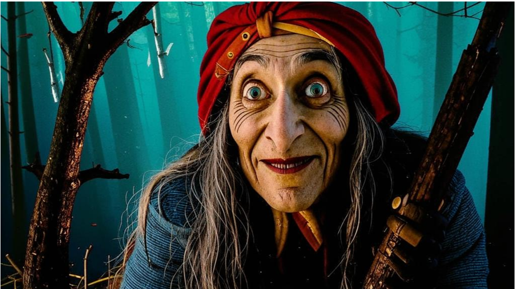 Баба Яга в лесу - не дай Бог встретить такую.